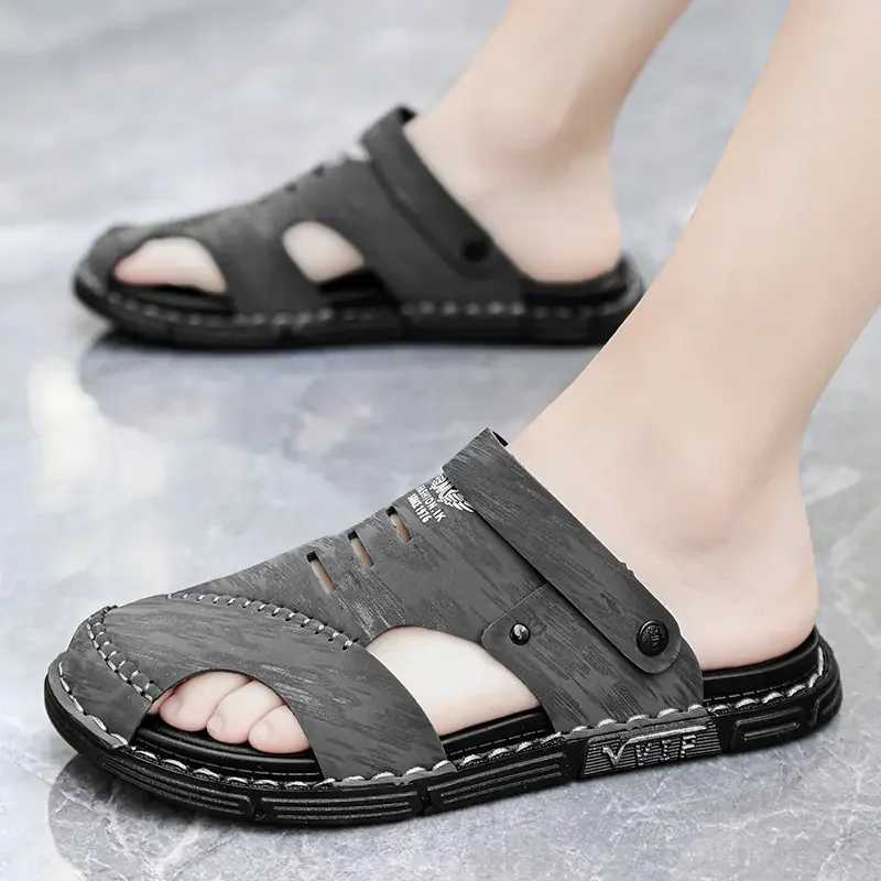 New Arrival Unique Style Classic and Comfortable Sandals for Men Summer Style Handmade Leather Slides with Soft Insole and Arch Support Men T250220