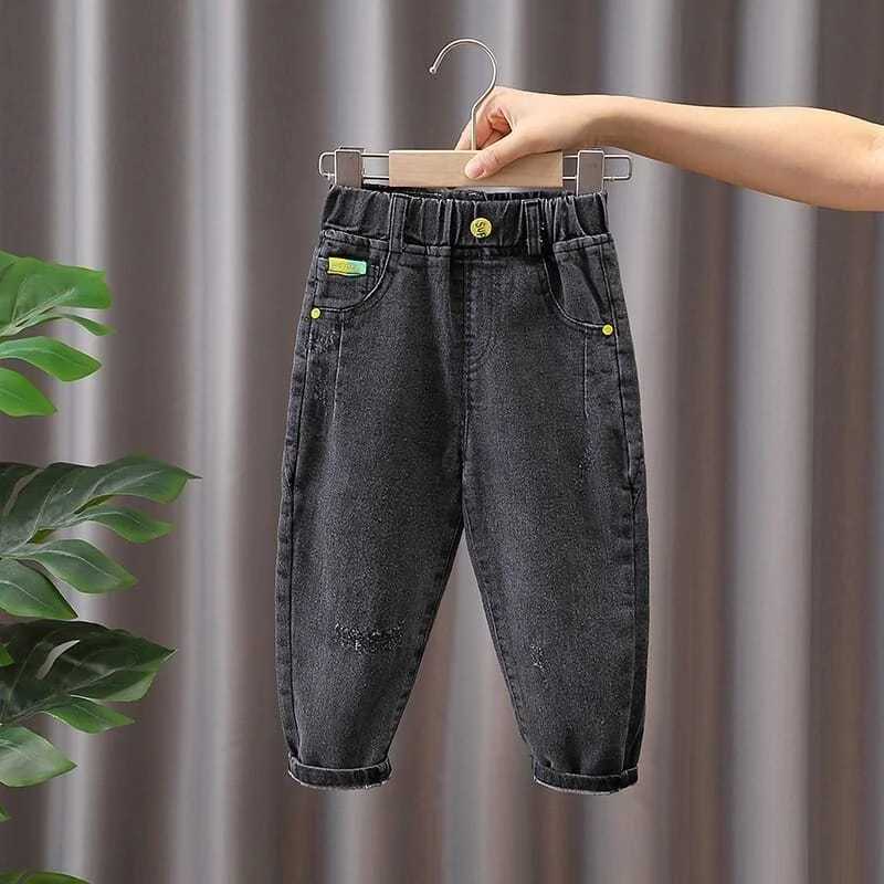 2025 Spring Autumn Baby Boys Pants Casual Fashionable Denim Stretch Toddler Boy Pants Elastic Waist Versatile Children Boy Jeans Z250220