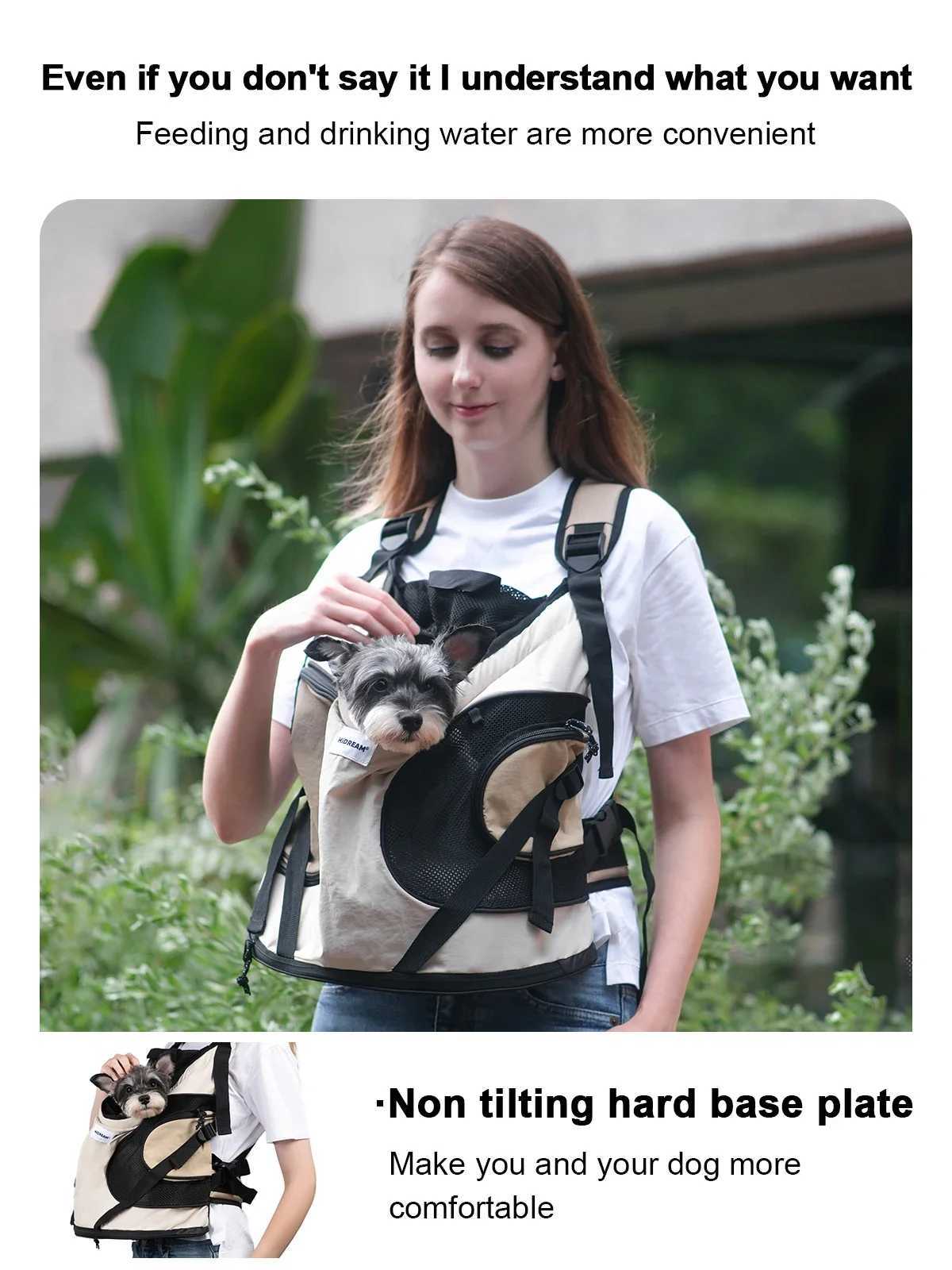 Dog Travel Bowls Bags HiDREAM Puppy Kitten Travel Chest Sling Bag Pet Front Cat Dog Carrier Breathable Canvas Portable Backpack Cross Shoulder Strap H