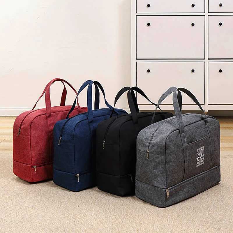 Fashion Folding Travel Bag Womens Oxford Travel Weekend Overnight Bag Large Capacity Handbag Accessories Y250304