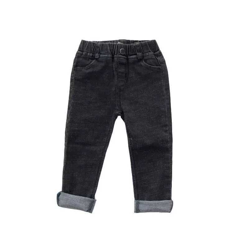 Boys and Girls Jeans Autumn and Winter New Childrens Warm Plush Thickened Pants Childrens Wear Baby Casual Pants Z250220