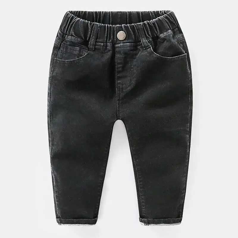 Childrens Jeans Autumn Winter New Fashionable Stretch Boys and Girls Small Feel Pants Kids with Velvet Wide Thickened Jeans Z250220
