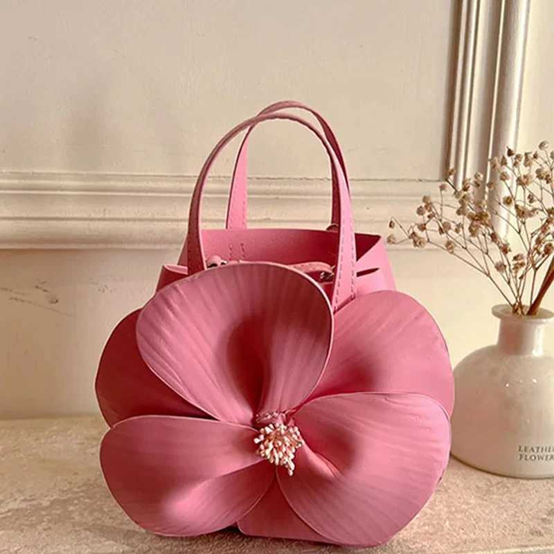 JIOMAY Bucket Purse Flower Bag French Mini Tote Bag PU Leather Handbags Luxury Designer Drawstring Makeup Bag High Quality Z250220