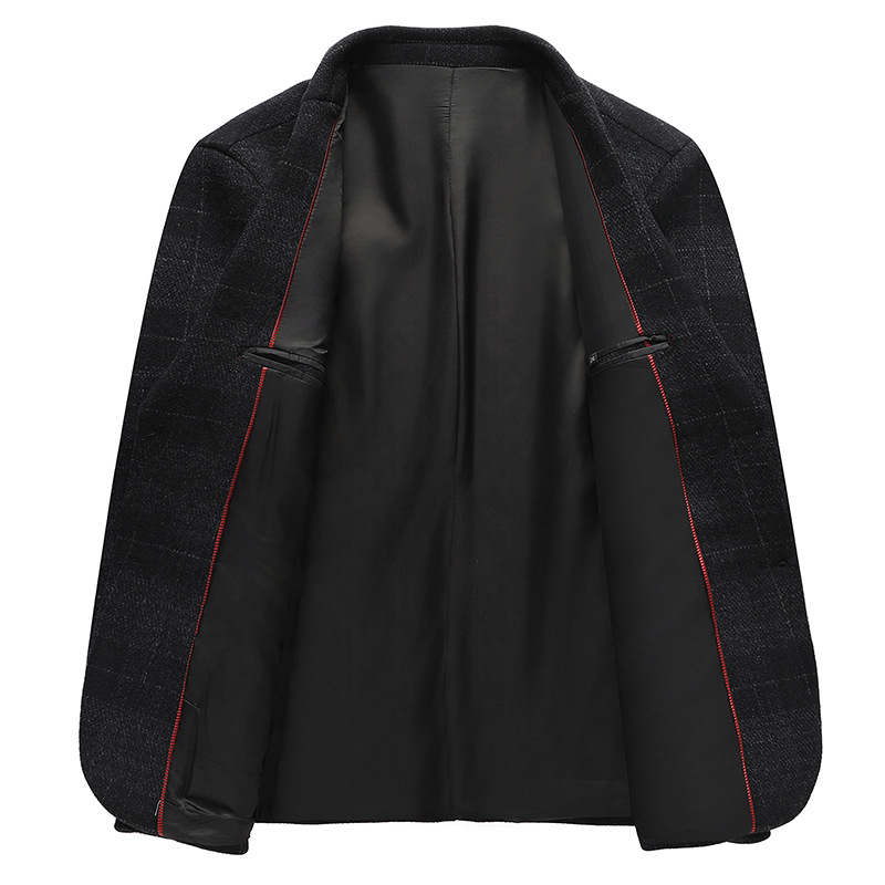 H220 2025 autumn new men's double-faced wool suit jacket plus size