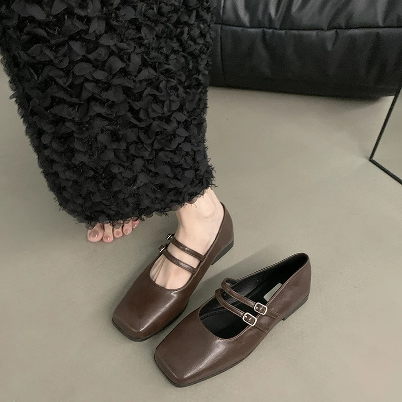 2025 Spring Square Toe Women Mary Jane Shoes Outdoor Comfort Soft Sole Shoes Ladies Outdoor Shoes 250122