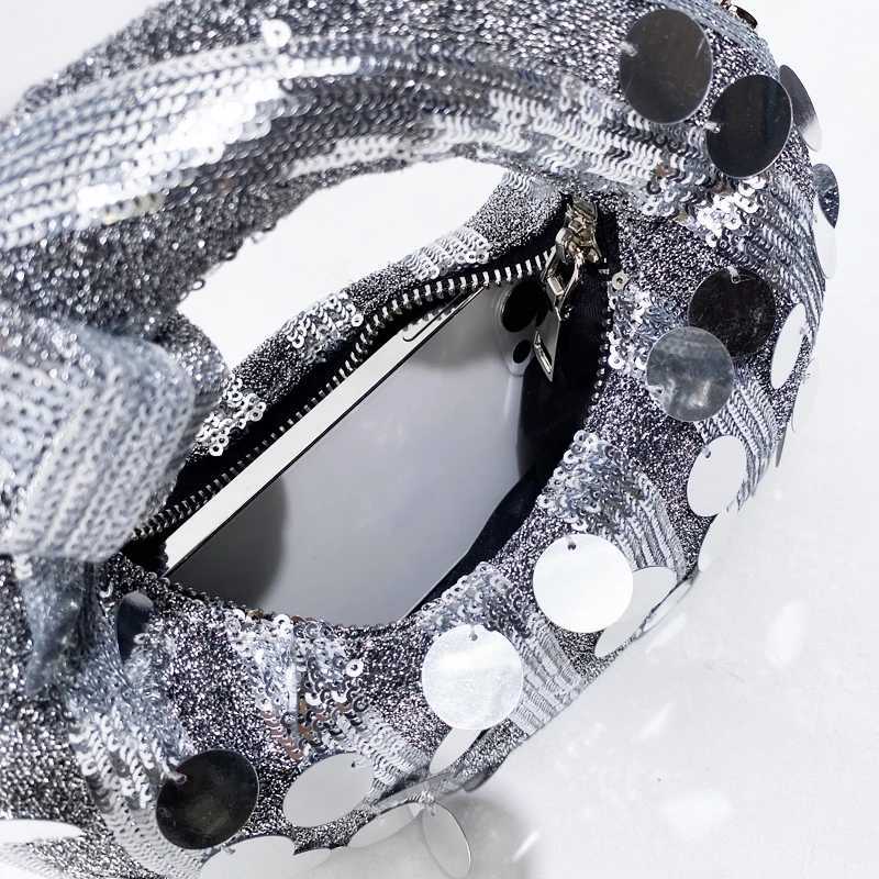 Mini Evening Bags For Women Luxury Designer Handbags And Purses 2025 New In PVC Mosaic Shiny Disc Chain Strap Underarm Shoulder Z250220