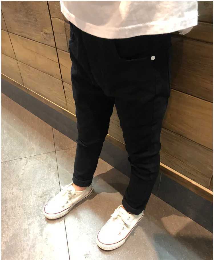 Boys Pants Spring Autumn Kids Clothes solid Children Pants for Baby Girls Trousers Toddlers White black Fashion Pencil Pants 30 Z250220