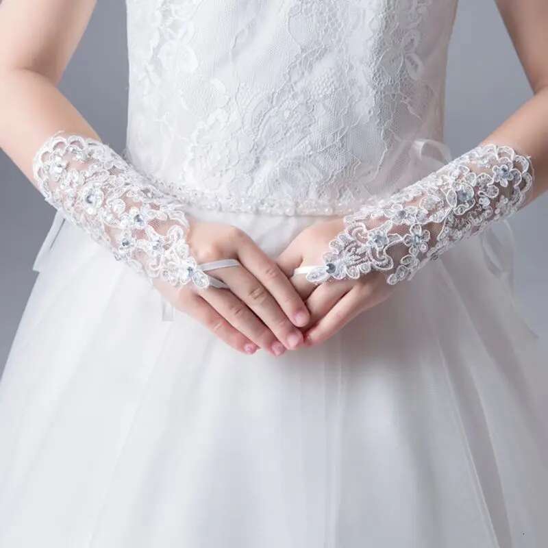 Ddmyshoesvip Princess Gloves Girls Dress Glove Lace Performance Photography Costume Wedding Accessories For Kids Birthday Gift