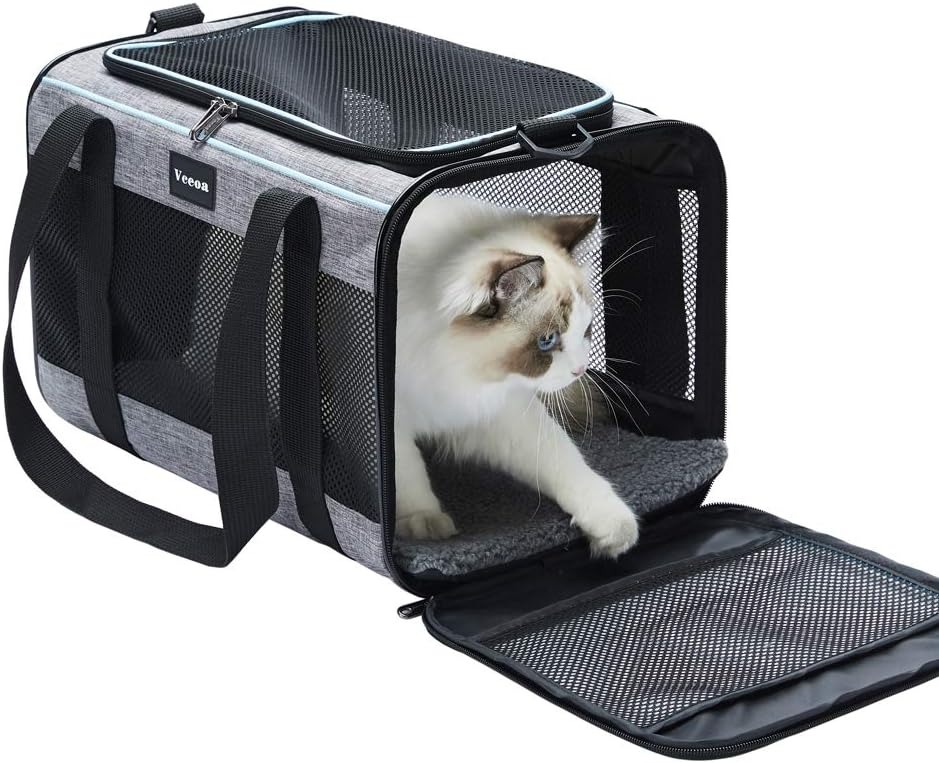 Pet carrier for small cats 16 LBS Soft side small dog travel carrier Foldable carrying bag Sturdy transport carrier for long distance travel
