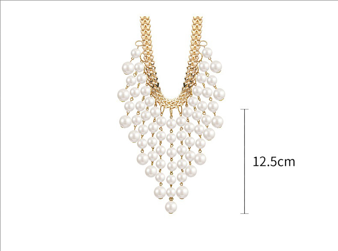 Retro new fashion temperament pearl sweater chain female Japan and South Korea personalized net red with the same paragraph hundred with pearl necklac