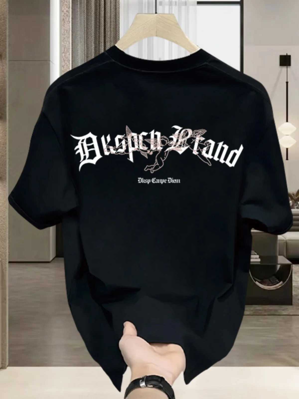 High Quality Mens Cotton Short Sleeve T Shirt With Loose Minimalist Printing Creative Design Map Fashion Brand Mens T-Shirt W250220