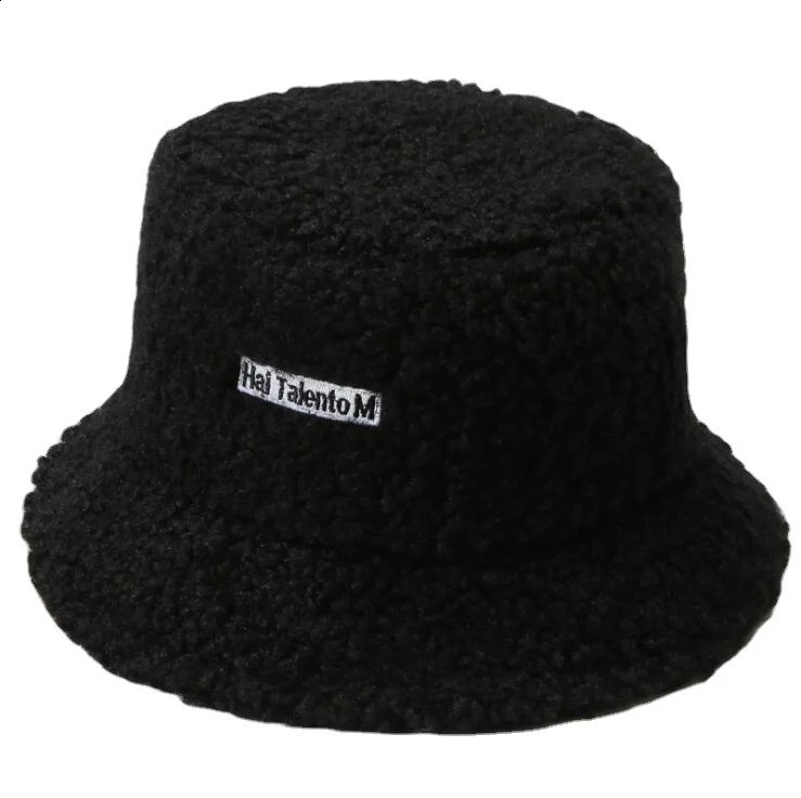 Womens Versatile Net Red Lamb Hair Fisherman Hat AutumnWinter Korean Fashion 250210