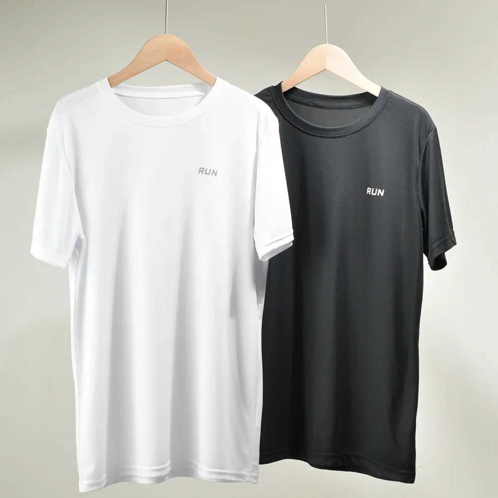 /2 Pcs Mens Quick Dry Short Sleeve Running Moisture Wicking Round Neck T-Shirt Mens Lightweight Breathable Gym Sport Shirt Tops W250220