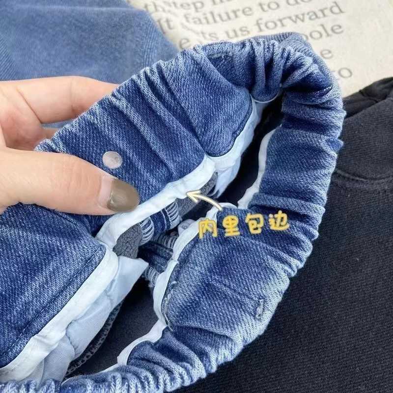 Baby Winter Jeans Children Thick Velvet Warm Denim Pants for Girls Slim Leggings Kids Blue Fleece Trousers 2024 New Z250220