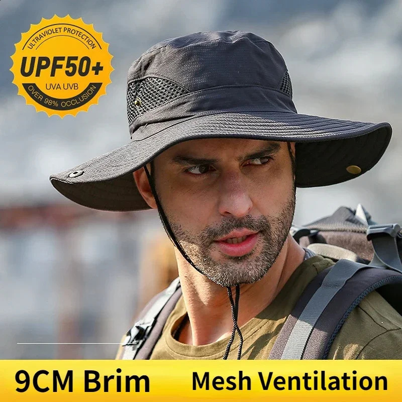 UVproof Big Eaves Hat Summer Sunshade Fisherman Sunscreen Outdoor fishing Waterproof Quick drying Breathable Umbrella Cap Men 250117