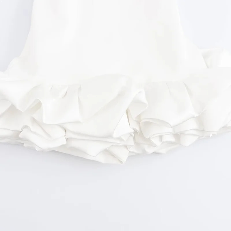 SIYANG Women Stylish Chic White Voluminous Playsuit Dress Female Back Zipper O-Neck Dress Ladies Elegant Vestidos 250219