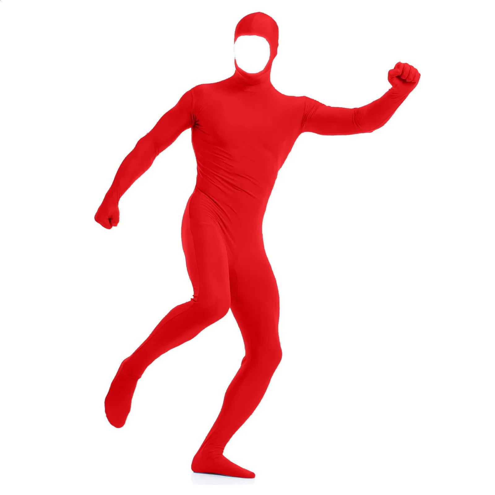 Performance Party Ninja Zentai Full Body Tight Invisible Clothe Men Women Halloween Cospaly Bodysuit Solid Color Orange Catsuit 250220