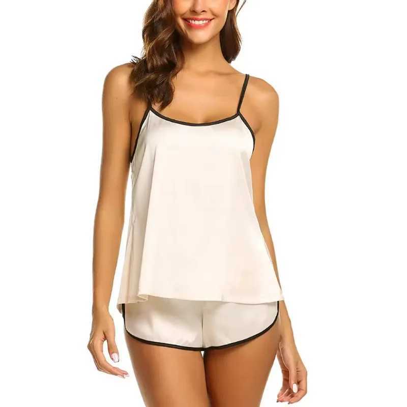 Summer Pyjamas Simple Solid Color Sping Top + Shorts Silk Pyjamas for Women Pyjamas for Girls Pajamas Silk PajamasXJ250220
