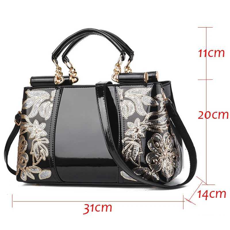 New Patent Leather Shiny Women Bag Fashion Luxury Design Atmospheric Handbag Large Capacity Womens Shoulder Messenger Bag Z250220