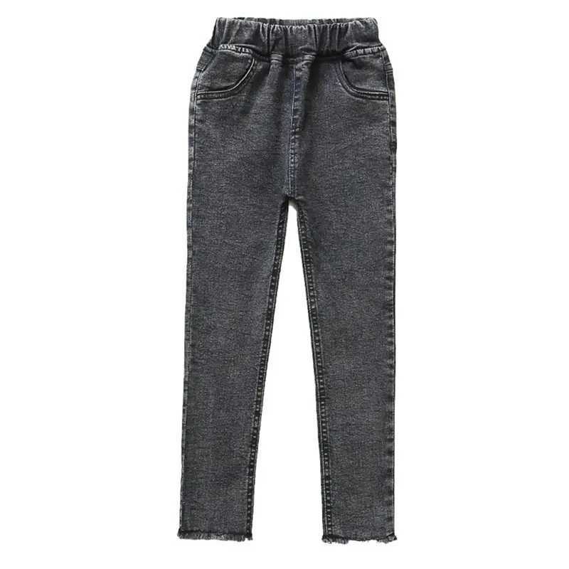 Girls Leggings new 2023 autumn kids girl jeans blue black elastic skinny children pencil pants for 4 to 13 years denim trousers Z250220