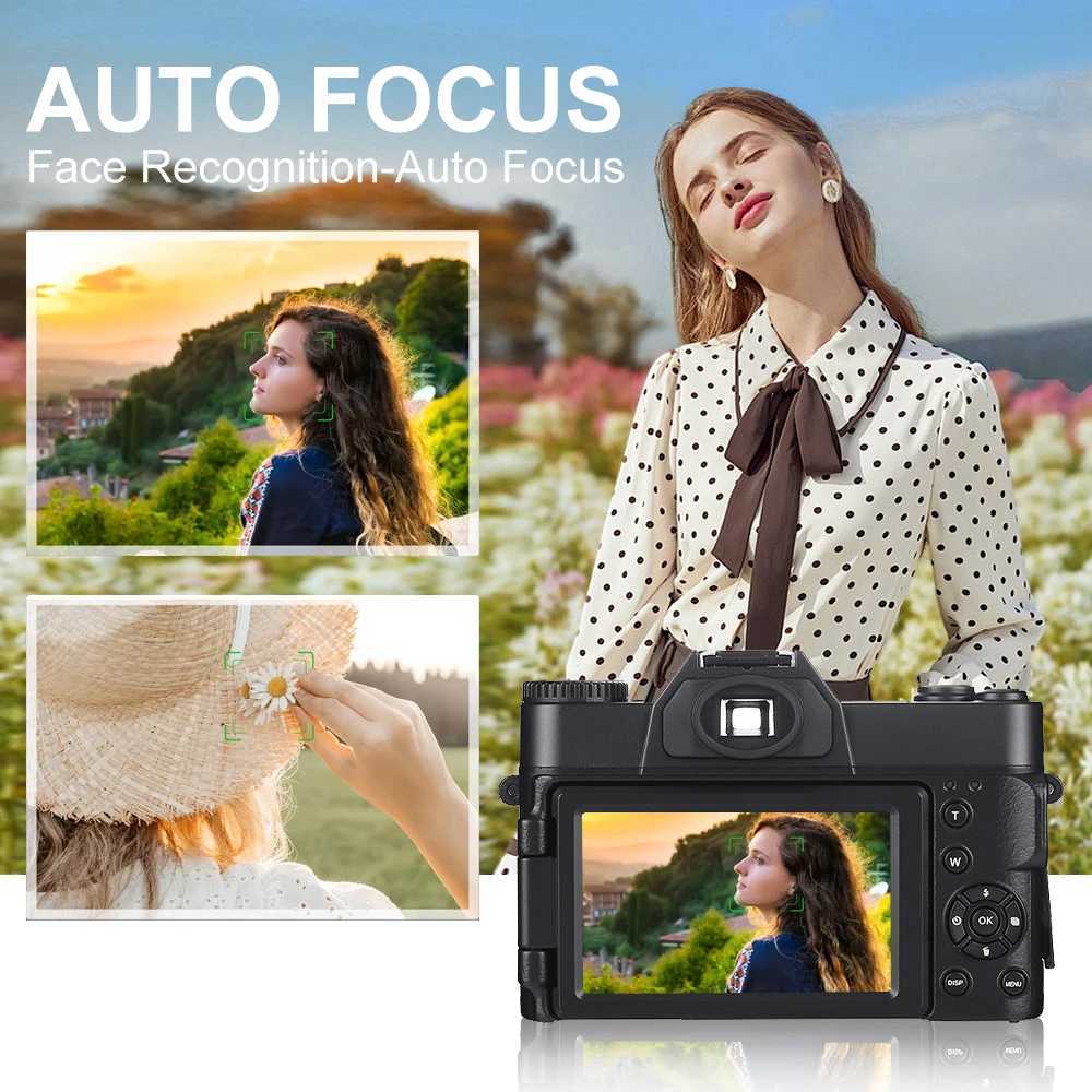 Digital Camera 4K 48MP WIFI 16X Digital Zoom Camcorder 3 Inch Flip Screen Recorder Web Cam Vintage Vlog Video Recorder YouTube Z250220