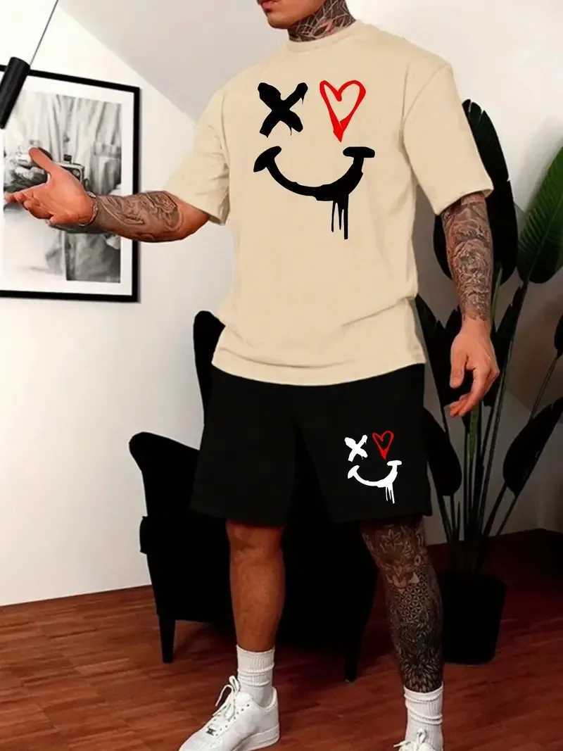 New Mens Sets 3D Tracksuit Summer Fashion Clothes For Man TShirt Shorts 2 Piece Casual Suit Streetwear Oversized Mens Outfit W250221