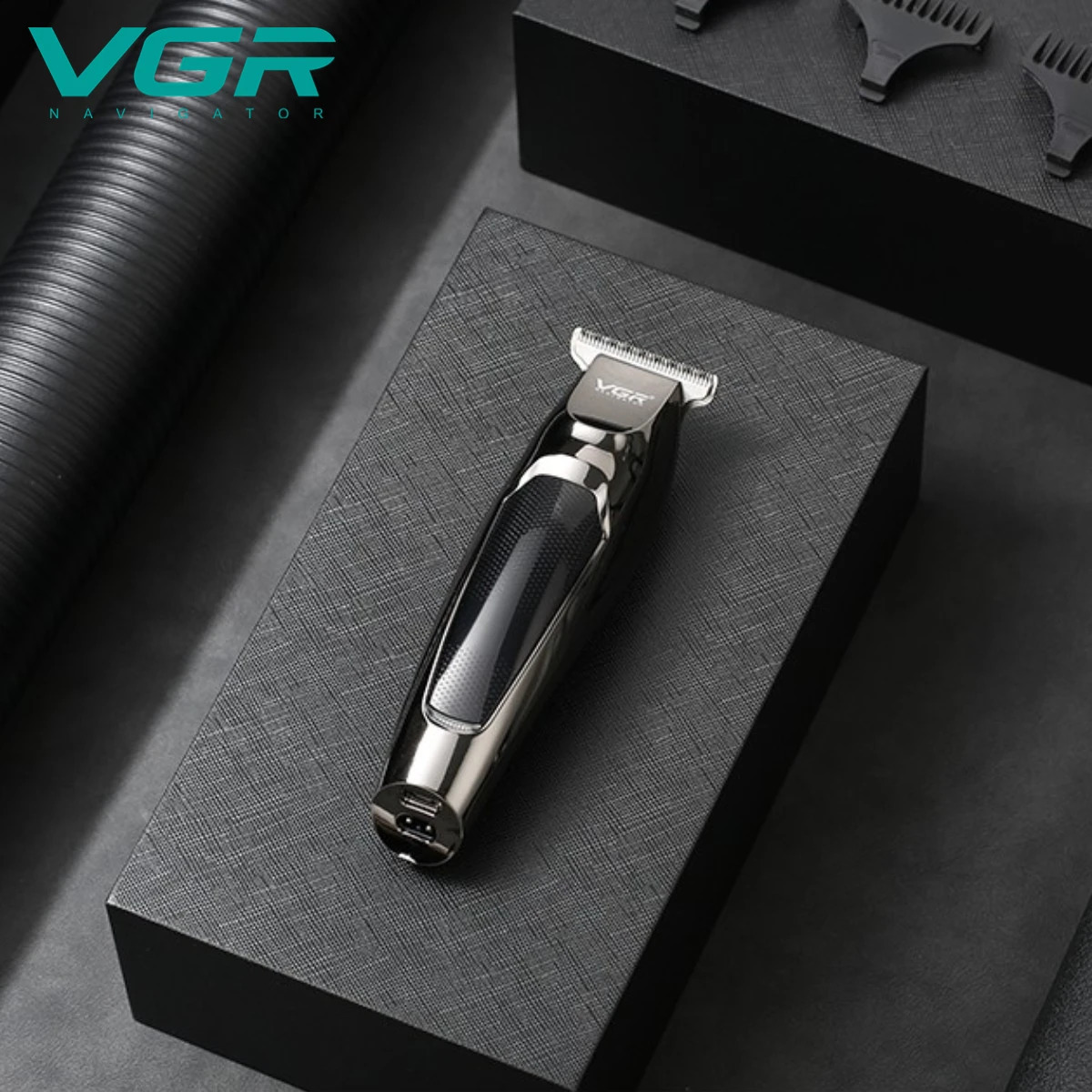VGR Hair Trimmer Professional Clipper LED Display Cutting Machine for Men Rechargeable Mini Mens V070 250217