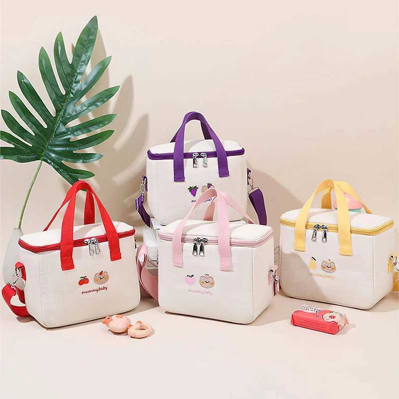 Small Mother Baby Bag Diaper Bags Waterproof Embroidery Thermal Insulation Mommy Bag Food Storage Bags Fashion Bento Bag X250220