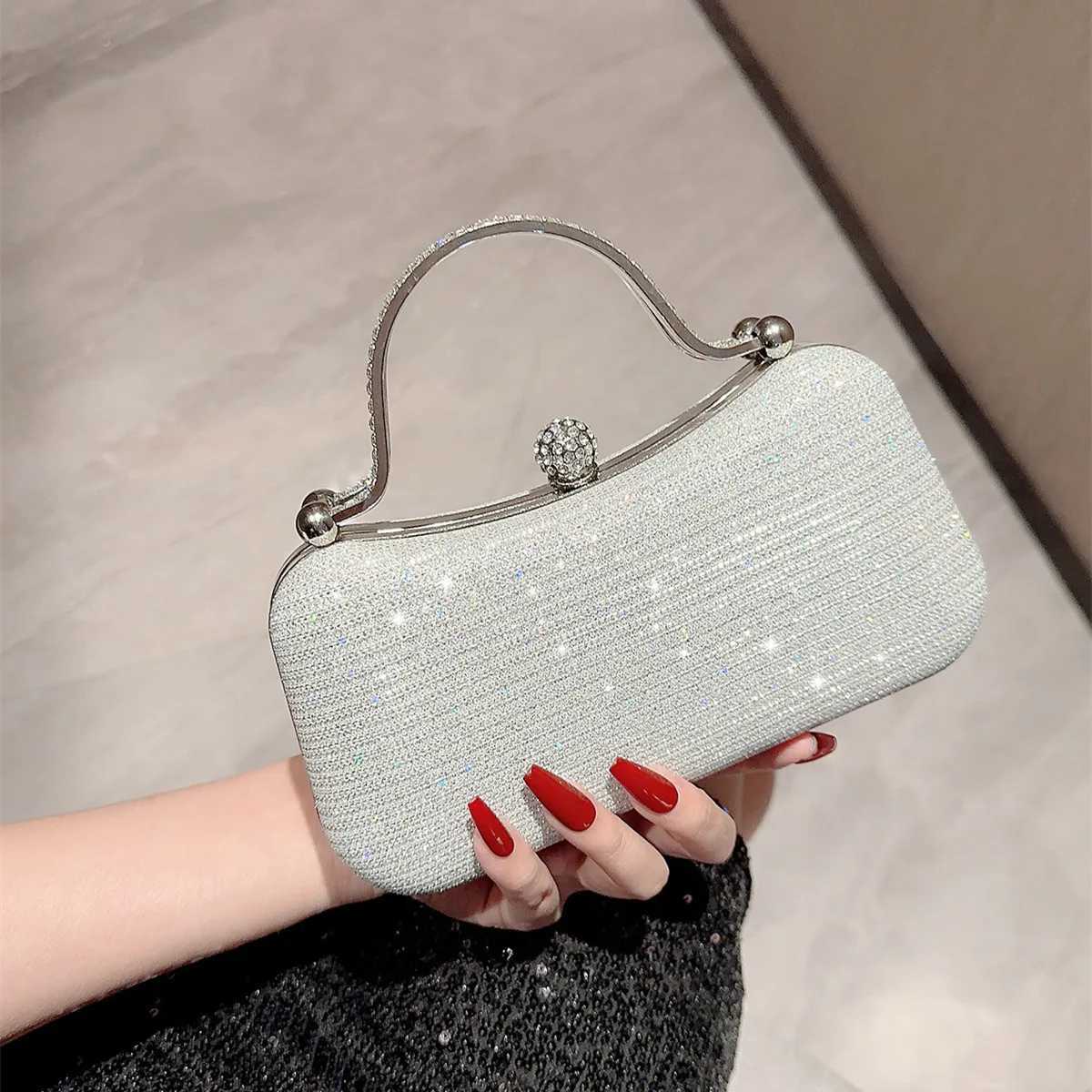New Double Ring Banquet Handheld Small Bag with Diamond embellishments Banquet Bag Evening Dress Bag Sparkling Mini Handheld Bag Z250220