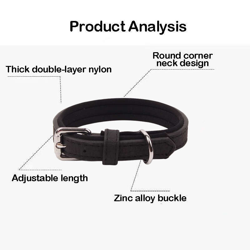 DHpet Dog Best Collar Full Grain Heavy Duty PU Leather