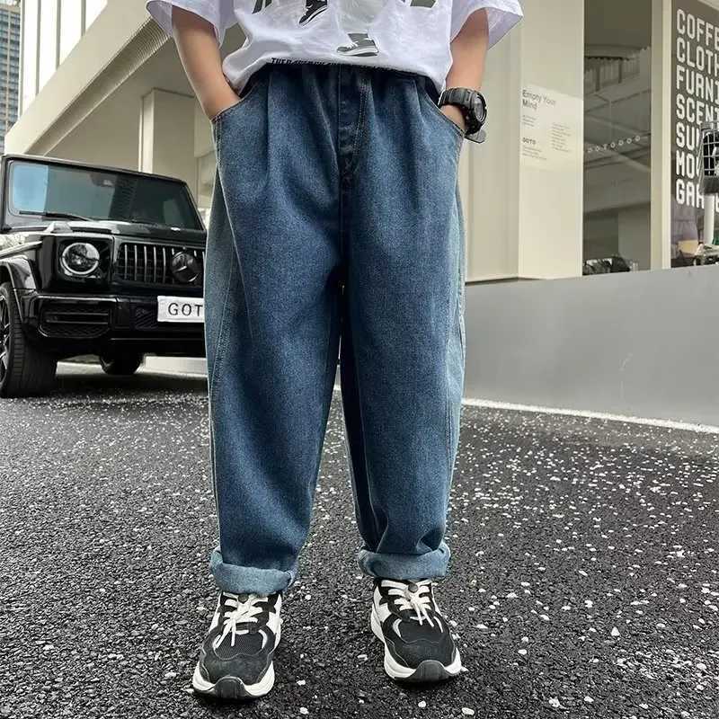 Big Boy Jeans For Children Childrens Clothing 10 12 Years Kids Trousers Boys Pants Boys Child Baggy Summer Clothes Teenager Z250220