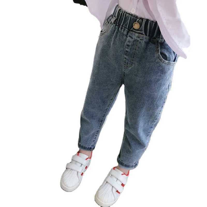 Childrens Clothing 2024 Spring and Autumn New Boys and Girls Loose Comfortable Baby Pants Kids Slim Temperament Jeans Z250220