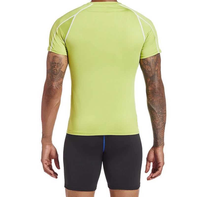 Summer Men Running T Shirt Sportswear Male Elastic T-shirt Gym Fitness Tops Tee Athletic Tights Sport Compression T Shirt Men W250220