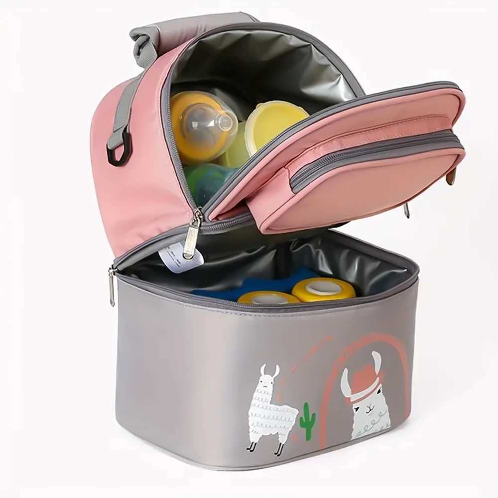 Dual portable mother bag large capacity bottle insulated bag milk freezer backpack multifunctional mother bag X250220