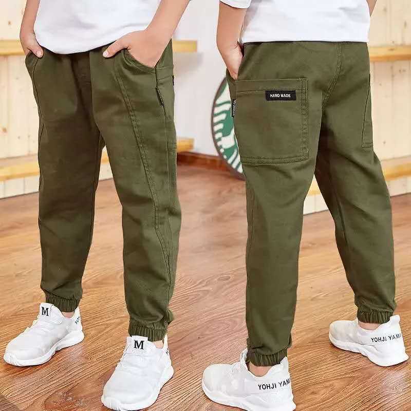 2023 Fashion Spring Autumn Cotton Boys Pants Children Trousers Casual Kids Sports Pants 3-13 Years Teenager Boys High Clothes Z250220