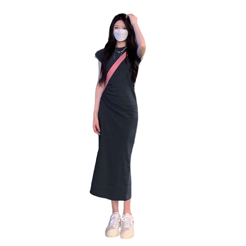 LC9886 French slim dress female summer niche design 2025 new style body-shaping suit light mature style hip skirt