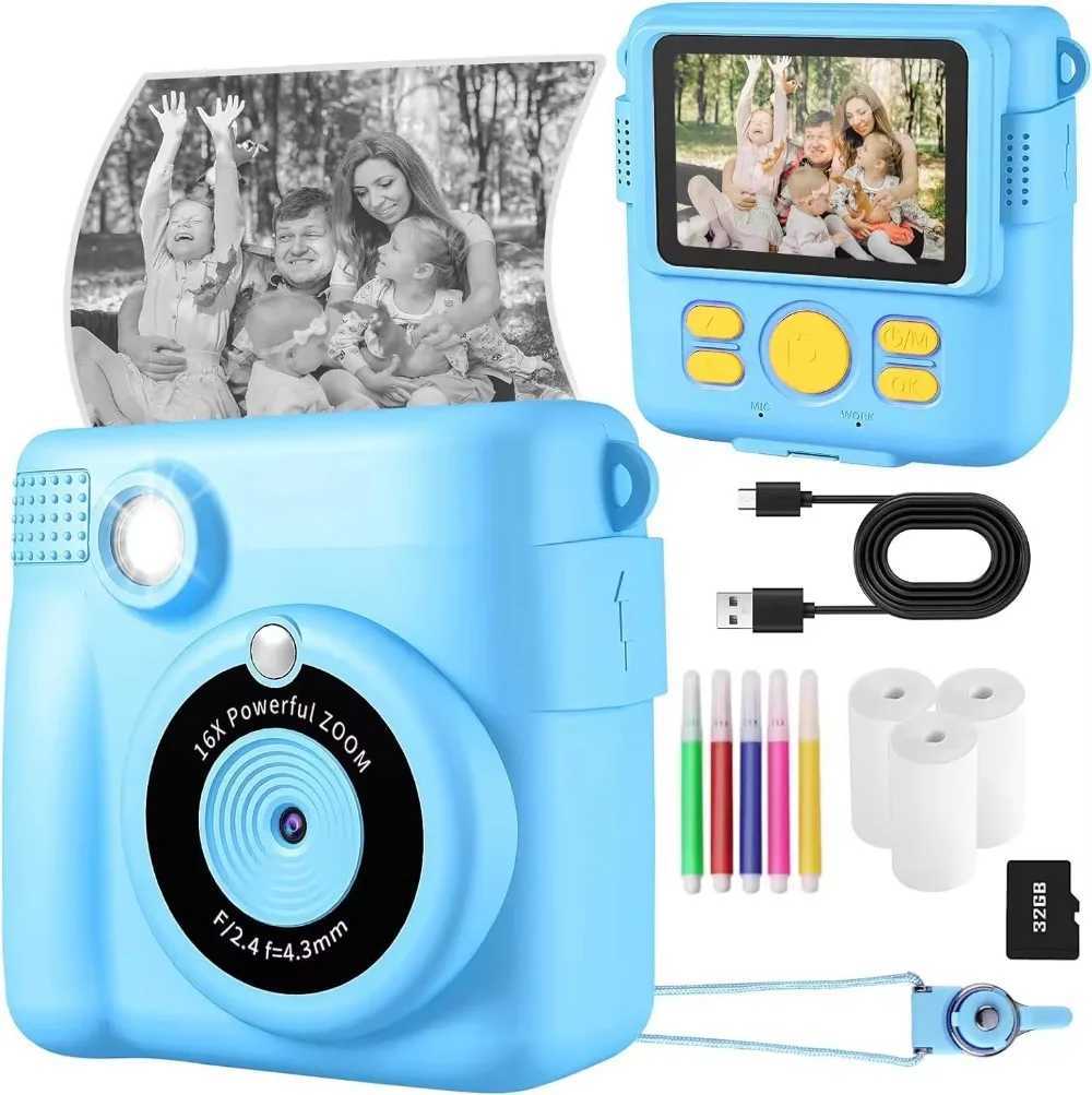 Mini Instant Print Camera for Kids Polaroid Style Thermal Photo Printer Instant Photo Camera Gifts for Children Z250220