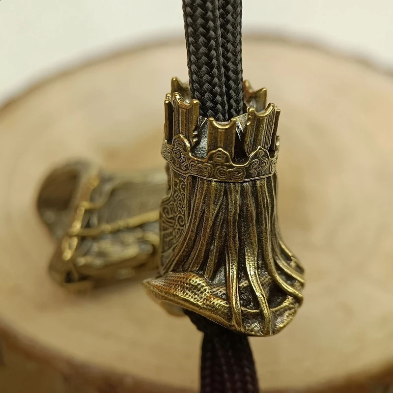 Pope Brass Knife Bead EDC DIY Umbrella Rope Weaving Bracelet Pendant Accessories Pontiff Head Sculpture Outdoor Tool Hanger 250213