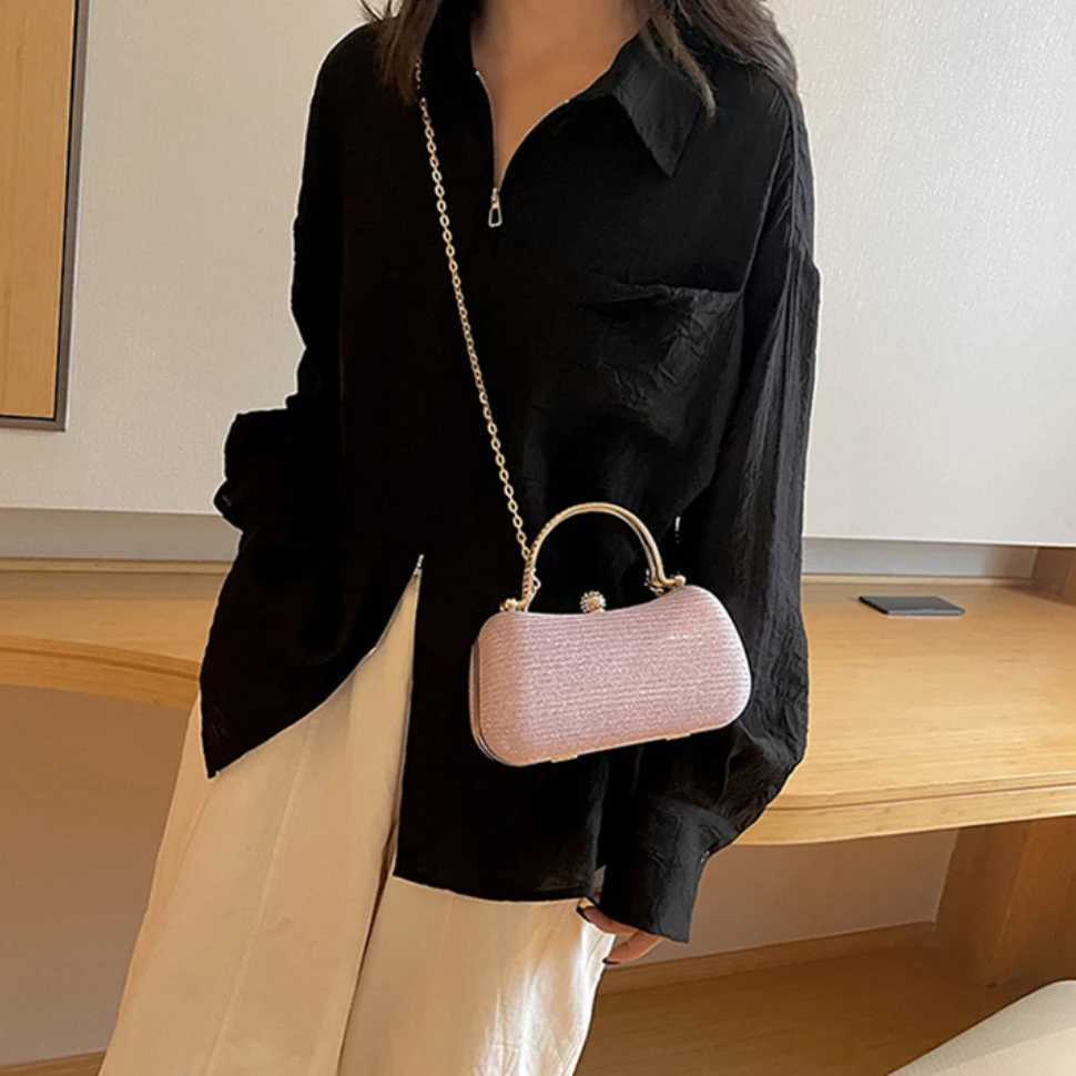 Fashion Womens Bags New Texture Rhinestone Handbag Slanting Cross Single Shoulder Banquet Bag Celebrity Dinner Bag Clutch Bag Z250220