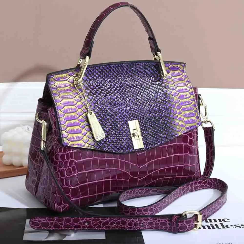 Fashion Snake Skin Woman Shoulder Bags Luxury Patent Leather High Quality Lady Handbag Wedding Party Casual Tote Bag 2023 New Z250220