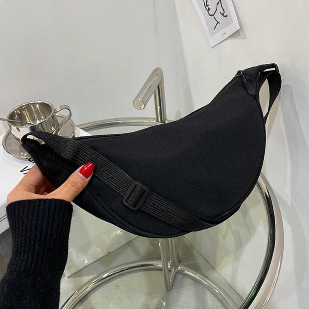 Dumpling Bag Crossbody Bag Female Student Style Nylon Shoulder Bag Female Instagram Style Versatile Lightweight Female Minimalist Armpit Bag Female 24