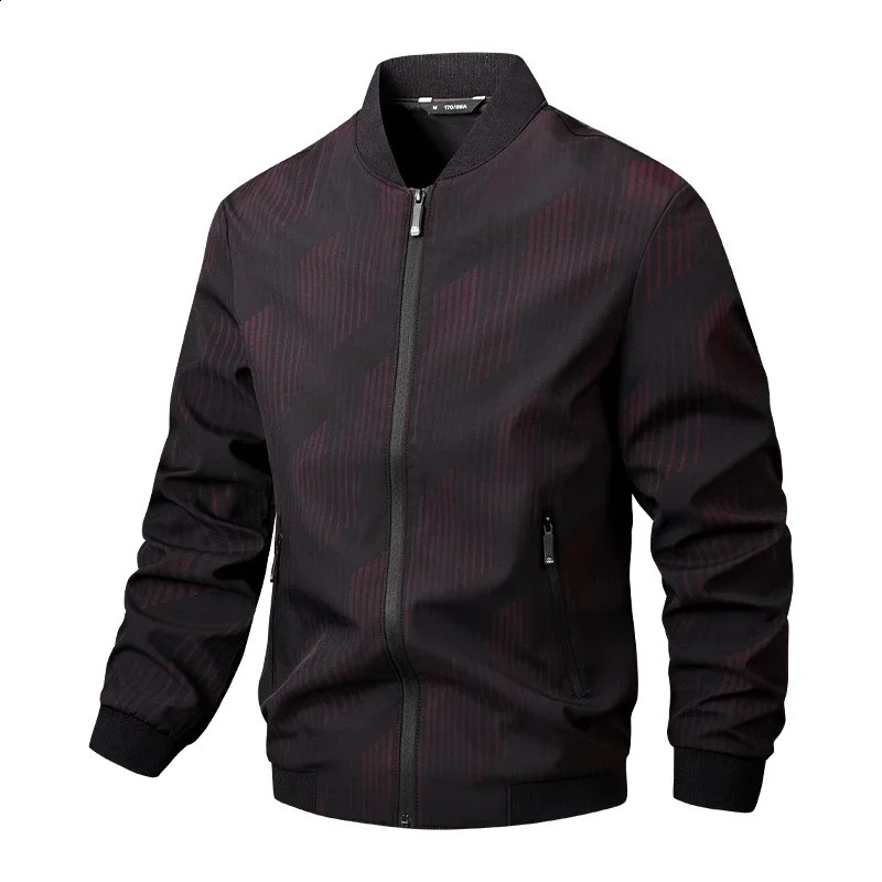 Autumn Mens Long Sleeve Zipper Casual Jacket Stand Up Coats Sport Outdoor Sweatwear Spring Thin Baseball Collar 250213