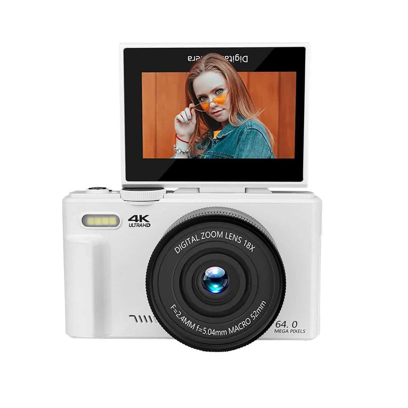 18X digital zoom camera for photography 4K YouTube Vlog video camera with 3-inch flip screen shock resistant selfie camera Z250220