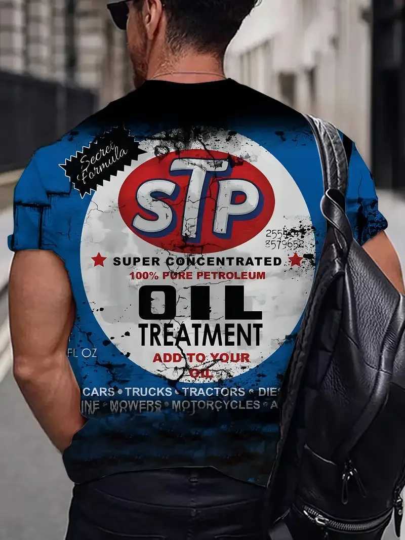 Retro mens T-shirt 3D retro printed short sleeved T-shirt fashionable mens motorcycle T-shirt oversized clothing W250220