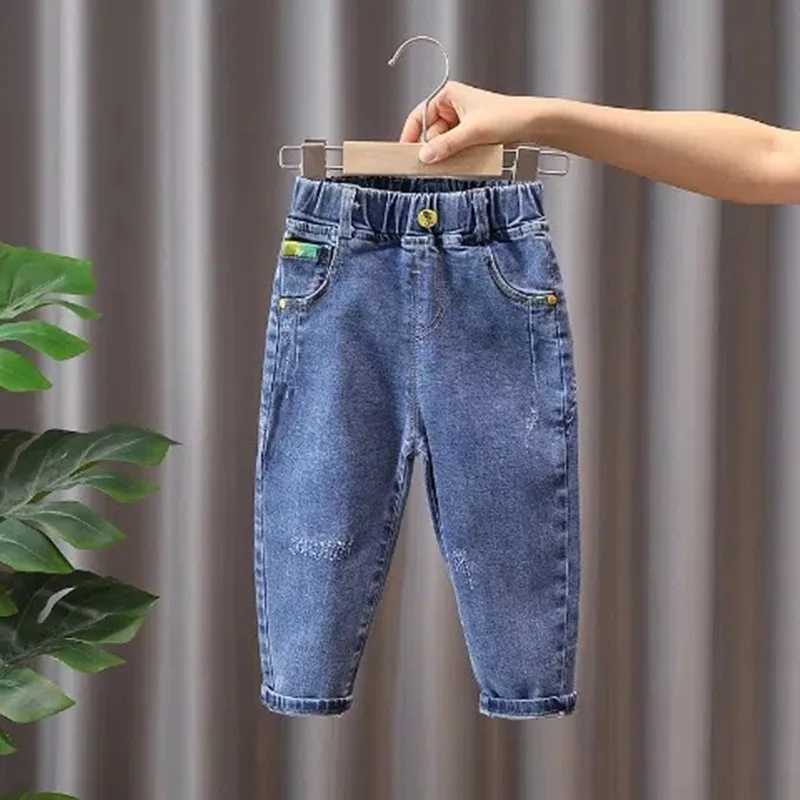 Autumn Winter Boys Trousers Childrens Plush Thickened Jeans New Childrens Casual Pant Fashion Baby Pant Z250220
