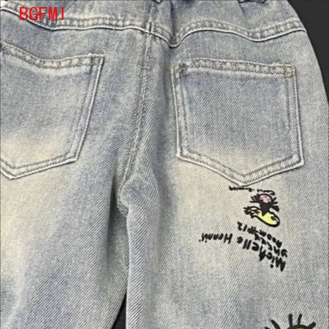 2-10Y Korean Childrens Clothing Denim Pants Spring Autumn Trousers Boys Girls Long Pants Jeans for Kids Straight Pants Z250220