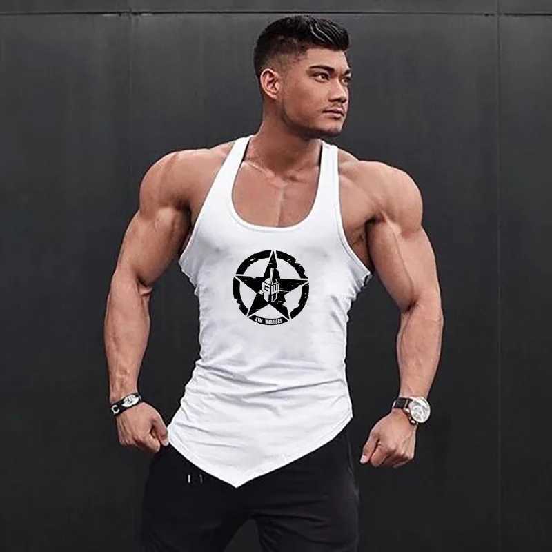 Gym Bodybuilding Muscle Shirts Summer Sleeveless Cotton Breathable Tank Tops Mens Fitness Sports Irregular Hem Hip Hop Singlets W250220