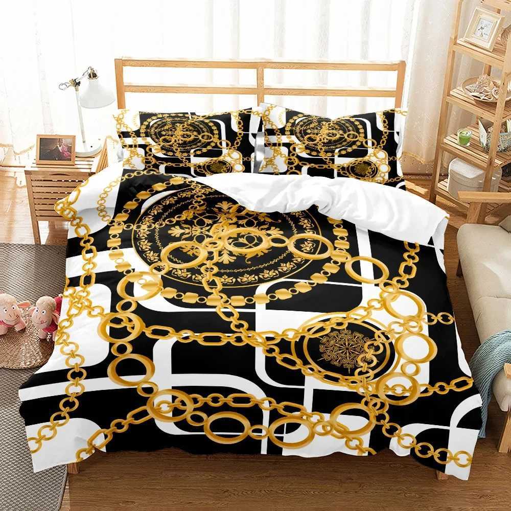 Chains Baroque Pattern Bohemian Bedding Set Small Single Twin Double Queen King Size Bed Linen Set for Adults Kids Quilt CoverXJ250220