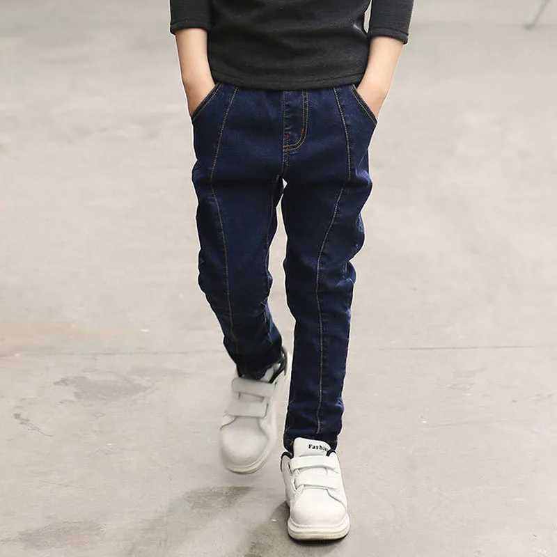 IENENS 5-11Y Young and Fashionable Denim Pants for Boys Ultra Thin Straight Jeans for Boys Casual Trousers for Children Classic Bottom Z250220