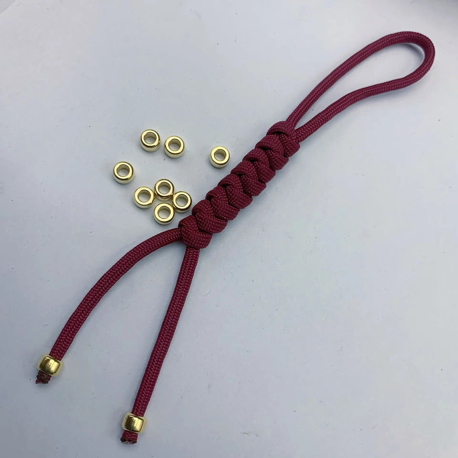 10pcs Round Copper Strain Isolate Brass Braided Paracord Lanyard Pendant Outdoor EDC DIY Accessories end strain 250213